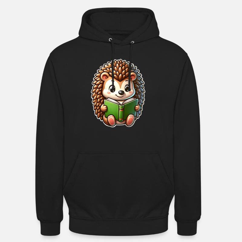 Igel Lesen Buch Bücher - Unisex Hoodie - Schwarz