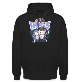 Câlins de hérisson - Sweat-shirt à capuche unisexe - noir - Devant - Alina (178cm) & Michal (187cm)