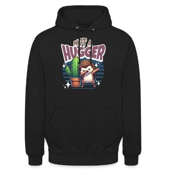 Pas un cactus hérisson Hugger - Sweat-shirt à capuche unisexe - noir - Devant - Alina (178cm) & Michal (187cm)