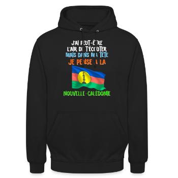 Drapeau Nouvelle Calédonie Passion Homme Femme - Sweat-shirt à capuche unisexe - noir - Devant - Alina (178cm) & Michal (187cm)