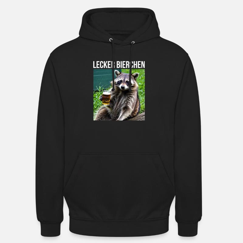 Raton laveur à la bière - Sweat-shirt à capuche unisexe - noir