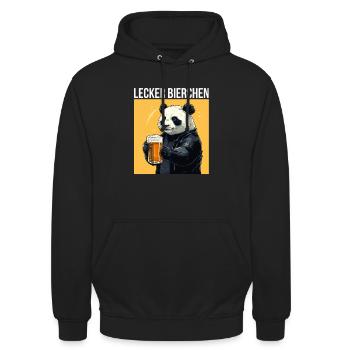 Panda avec de la bière Yummy Beer Beer Meme Gift - Sweat-shirt à capuche unisexe - noir - Devant - Alina (178cm) & Michal (187cm)