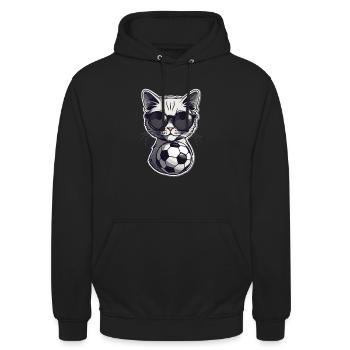 Football Cat Allemagne Fan Jersey Fan Merchandise - Sweat-shirt à capuche unisexe - noir - Devant - Alina (178cm) & Michal (187cm)