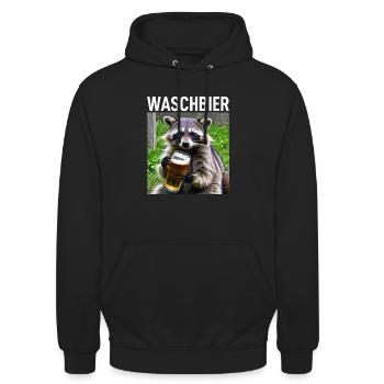 Raccoon Washbeer Bière - Sweat-shirt à capuche unisexe - noir - Devant - Alina (178cm) & Michal (187cm)