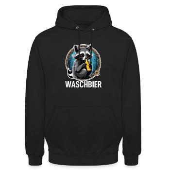 raton laveur à la bière - Sweat-shirt à capuche unisexe - noir - Devant - Alina (178cm) & Michal (187cm)