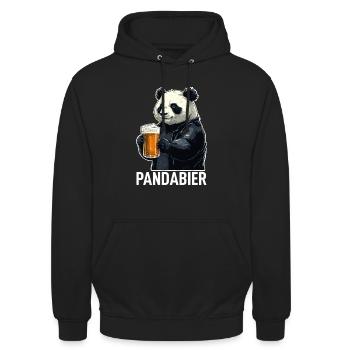 Panda Bear Panda Bière Panda Bière Panda - Sweat-shirt à capuche unisexe - noir - Devant - Alina (178cm) & Michal (187cm)