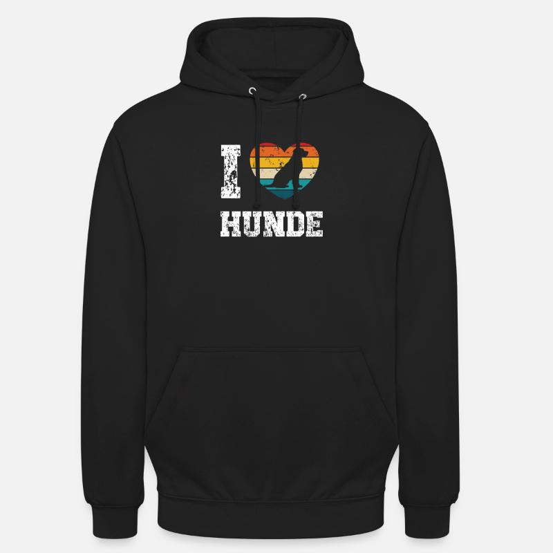 J’adore les chiens - Sweat-shirt à capuche unisexe - noir