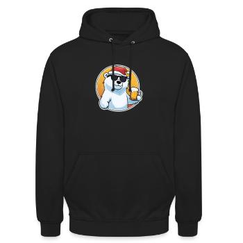 Ours polaire de Noël - Sweat-shirt à capuche unisexe - noir - Devant - Alina (178cm) & Michal (187cm)