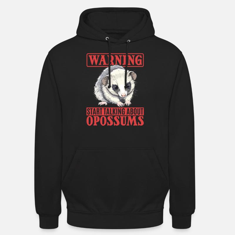Avertissement drôle d’animal opossum - Sweat-shirt à capuche unisexe - noir