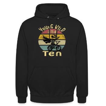 10 Geburtstag 10 Jahre Bmx Kinder Kindergeburtstag - Unisex Hoodie - Schwarz - Vorne - Alina (178cm) & Michal (187cm)