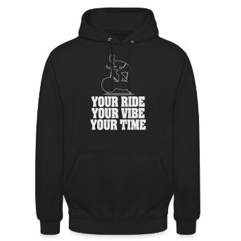 Your Ride Your Vibe Your Time - Unisex Hoodie - black - Front - Alina (178cm) & Michal (187cm)