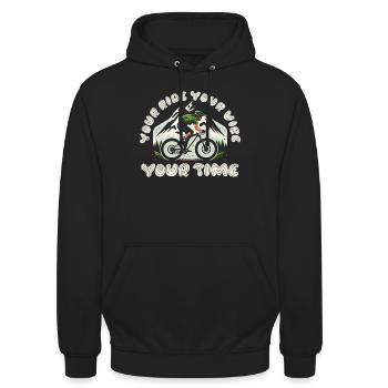 Your Ride Your Vibe Your Time - Unisex Hoodie - black - Front - Alina (178cm) & Michal (187cm)