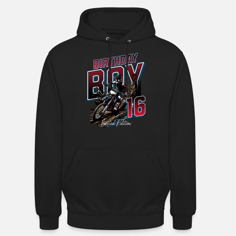 16e anniversaire de motocross - Sweat-shirt à capuche unisexe - noir
