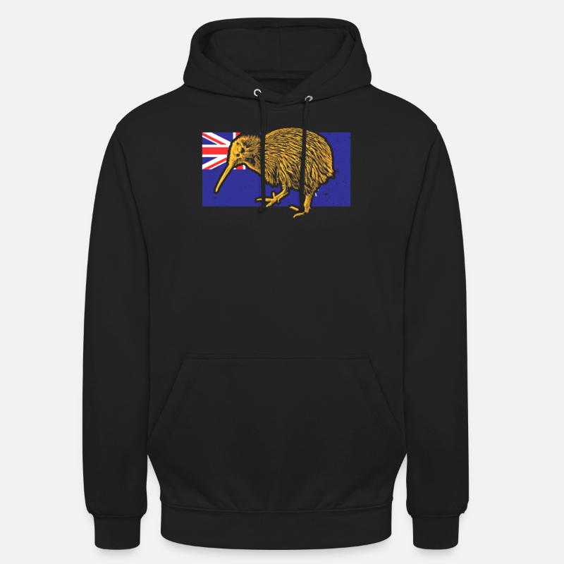 Kiwi oiseau drapeau néo-zélandais - Sweat-shirt à capuche unisexe - noir