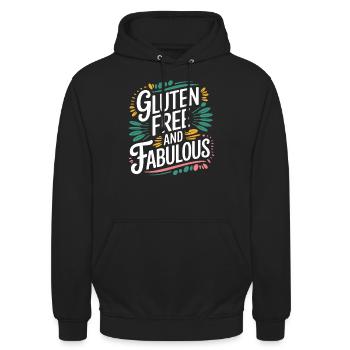 Glutenfrei Und Fabelhaft Motiv - Unisex Hoodie - Schwarz - Vorne - Alina (178cm) & Michal (187cm)