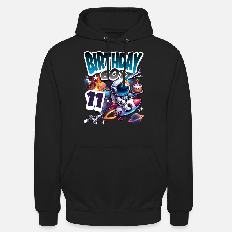Astronaute 11e anniversaire Espace - Sweat-shirt à capuche unisexe - noir