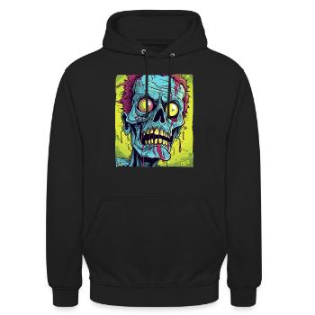The coolest zombie skull monster - Unisex Hoodie - black - Front - Alina (178cm) & Michal (187cm)