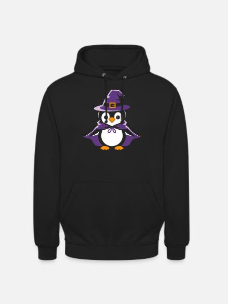 Pingvin Halloween heksehat og kappe - Hættetrøje unisex - sort