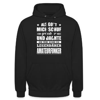 Amateurfunker Geschenk Funker Funkgerät - Unisex Hoodie - Schwarz - Vorne - Alina (178cm) & Michal (187cm)