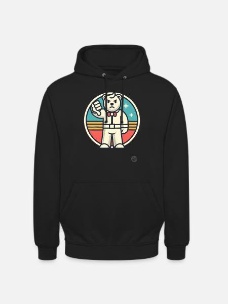Zła ocena, kciuk w dół Reject Bear - Bluza z kapturem typu unisex - czarny