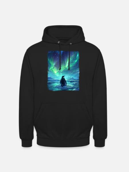 Revontulieläin Aurora Borealis pingviini - Unisex-huppari - musta