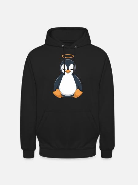 Cute penguin with halo - Unisex Hoodie - black