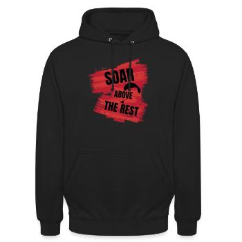 Soar Above the Rest – Paragliding Design - Unisex Hoodie - black - Front - Alina (178cm) & Michal (187cm)