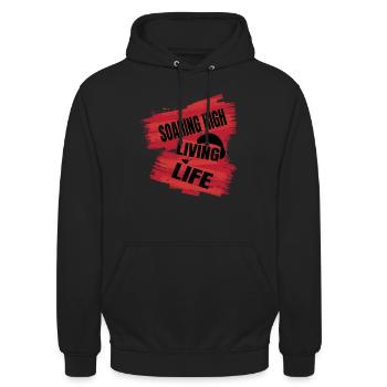 Soaring High Living Life – Paragliding Design - Unisex Hoodie - black - Front - Alina (178cm) & Michal (187cm)