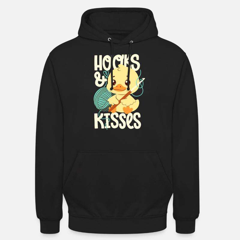 Crochets Et Bisous - Sweat-shirt à capuche unisexe - noir