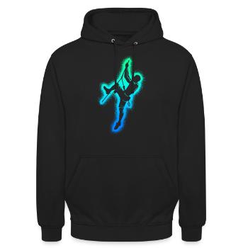 Bouldern Kletterer Bergsteigen Jungen Klettern - Unisex Hoodie - Schwarz - Vorne - Alina (178cm) & Michal (187cm)