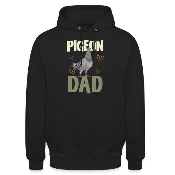 Pigeons Papa Amant Motif Humoristique - Sweat-shirt à capuche unisexe - noir - Devant - Alina (178cm) & Michal (187cm)
