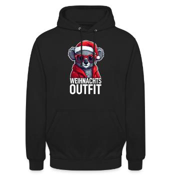 Koala Christmas - Unisex Hoodie - black - Front - Alina (178cm) & Michal (187cm)
