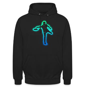 Disc Golf Discgolfspieler Männer Jungen Discgolfer - Unisex Hoodie - Schwarz - Vorne - Alina (178cm) & Michal (187cm)