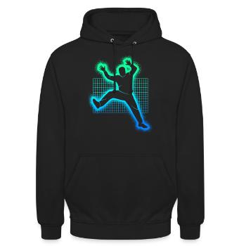 Handballspieler Handballer Jungen Handball Torwart - Unisex Hoodie - Schwarz - Vorne - Alina (178cm) & Michal (187cm)