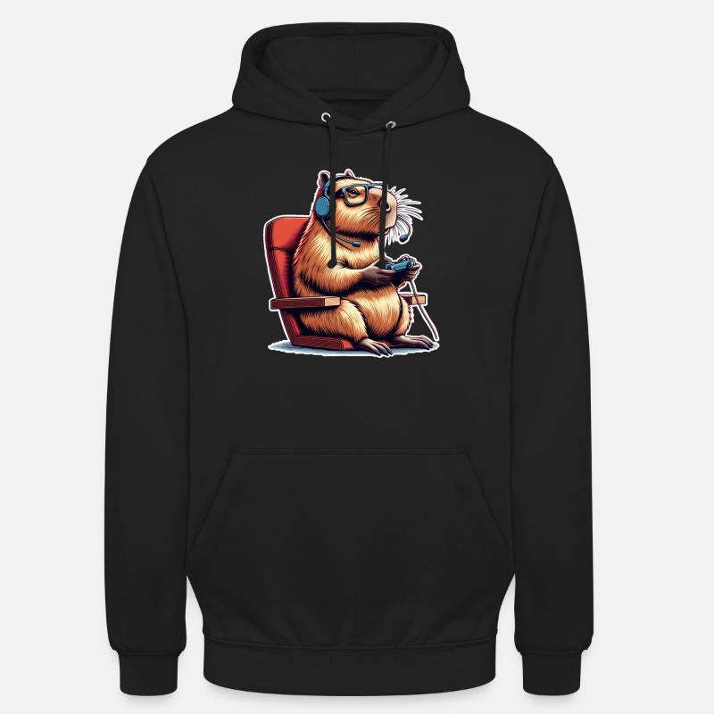 Capybara Nerd du jeu - Sweat-shirt à capuche unisexe - noir