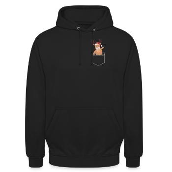Noël des rennes - Sweat-shirt à capuche unisexe - noir - Devant - Alina (178cm) & Michal (187cm)