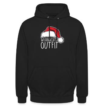 Tenue de Noël Noël - Sweat-shirt à capuche unisexe - noir - Devant - Alina (178cm) & Michal (187cm)