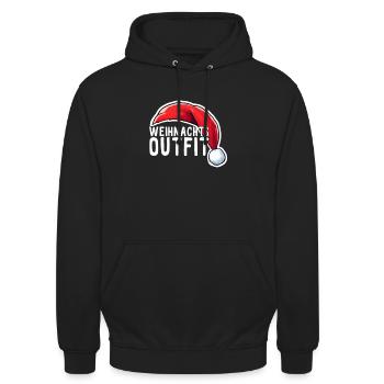 Tenue de Noël Noël - Sweat-shirt à capuche unisexe - noir - Devant - Alina (178cm) & Michal (187cm)