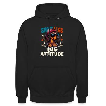 Hund Gravhund Paw Print Hue Gravhund Ven Wau - Hættetrøje unisex - sort - Foran - Alina (178cm) & Michal (187cm)