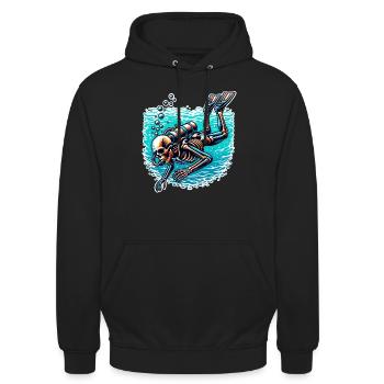 Tauchen Taucher - Unisex Hoodie - Schwarz - Vorne - Alina (178cm) & Michal (187cm)