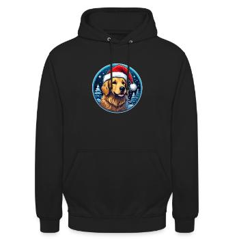 Hund Weihnachten - Unisex Hoodie - Schwarz - Vorne - Alina (178cm) & Michal (187cm)
