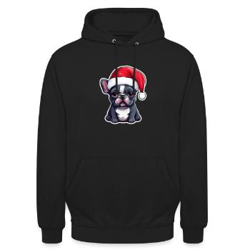 Hund Weihnachten - Unisex Hoodie - Schwarz - Vorne - Alina (178cm) & Michal (187cm)