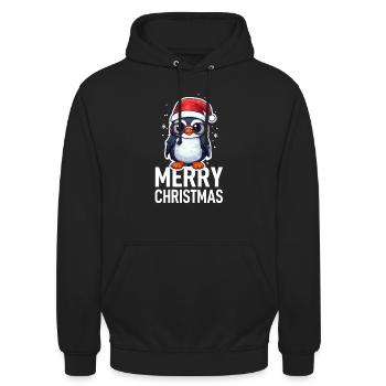 Pingouin - Sweat-shirt à capuche unisexe - noir - Devant - Alina (178cm) & Michal (187cm)