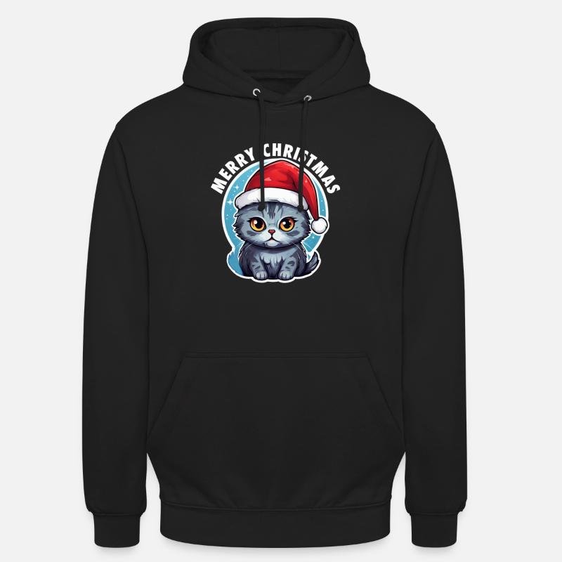 Noël chat - Sweat-shirt à capuche unisexe - noir