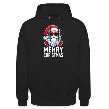 Weihnachtsmann - Unisex Hoodie - Schwarz - Vorne - Alina (178cm) & Michal (187cm)