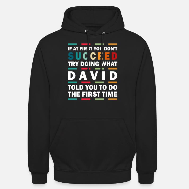 David Nom - Sweat-shirt à capuche unisexe - noir