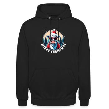 Kuh - Unisex Hoodie - Schwarz - Vorne - Alina (178cm) & Michal (187cm)