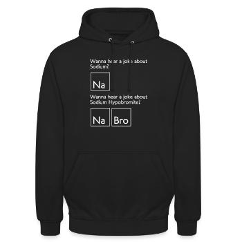 Natriumhypobromit-Nabro - Chemikalien - Unisex Hoodie - Schwarz - Vorne - Alina (178cm) & Michal (187cm)