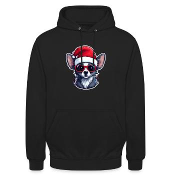 Chien Noël - Sweat-shirt à capuche unisexe - noir - Devant - Alina (178cm) & Michal (187cm)