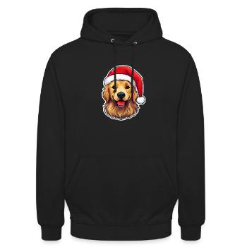 Golden Retriever Chien Noël - Sweat-shirt à capuche unisexe - noir - Devant - Alina (178cm) & Michal (187cm)